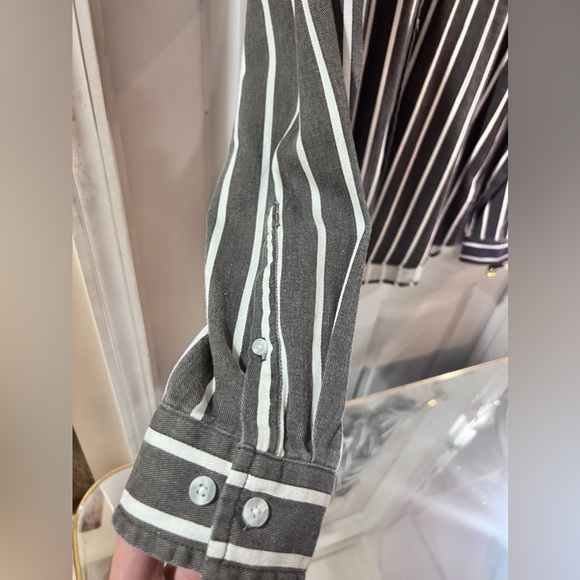 ASOS Pinstripe Grey button up shirt L - Picture 4 of 5